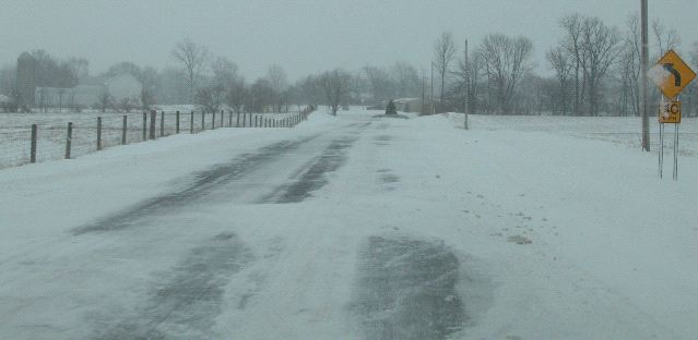 Blowing Snow on Road