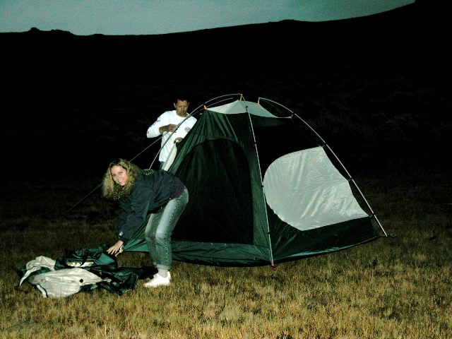 Setting Up Tent